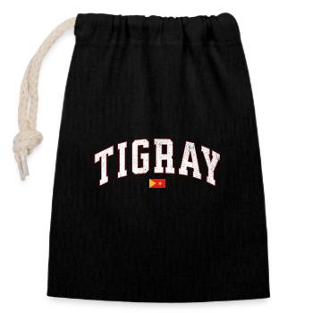 Tigray Design : Embrassez l’héritage du Tigré - Sac cadeau en coton avec cordon (14 x 20 cm) - noir - Devant
