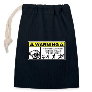 Turbo-Rennwarnung - Verschließbarer Geschenkbeutel aus Baumwolle (14x20cm) - Navy - Vorne