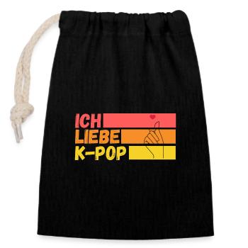 Korea Musik Kpop - Verschließbarer Geschenkbeutel aus Baumwolle (14x20cm) - Schwarz - Vorne