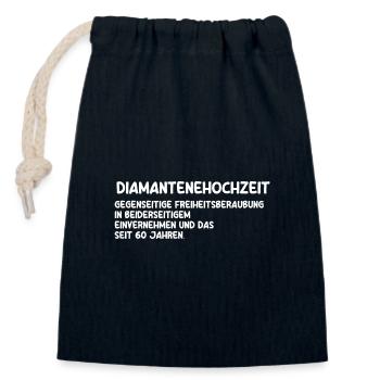Ehe Diamantene Hochzeit 60 Jahre Verheiratet Hochz - Verschließbarer Geschenkbeutel aus Baumwolle (14x20cm) - Navy - Vorne