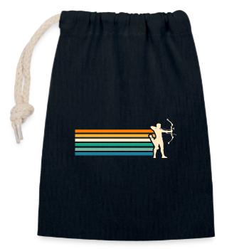 Archer Tir à l’arc - Sac cadeau en coton avec cordon (14 x 20 cm) - bleu marine - Devant