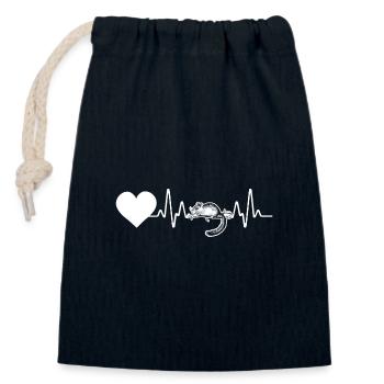 Pulse Heartbeat Bilch - Closable cotton gift bag (14x20cm) - navy - Front