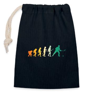 Eishockeyspieler Evolution Eishockey - Verschließbarer Geschenkbeutel aus Baumwolle (14x20cm) - Navy - Vorne