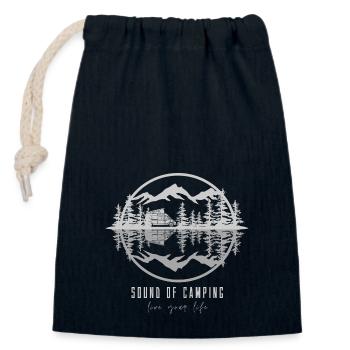 sound of camping live your life RV forest - Closable cotton gift bag (14x20cm) - navy - Front