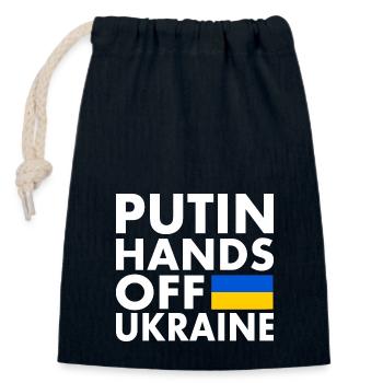 Putin hands off ukraine - Verschließbarer Geschenkbeutel aus Baumwolle (14x20cm) - Navy - Vorne