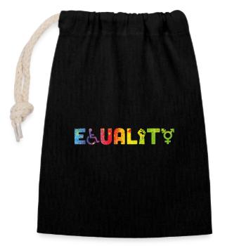 Equality - Closable cotton gift bag (14x20cm) - black - Front