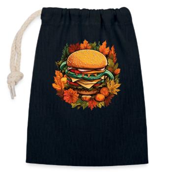 Herbst Hamburger Bunte Blätter - Verschließbarer Geschenkbeutel aus Baumwolle (14x20cm) - Navy - Vorne