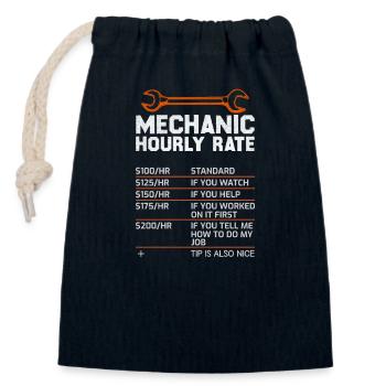 Mécanicien Taux horaire Mécanicien drôle - Sac cadeau en coton avec cordon (14 x 20 cm) - bleu marine - Devant