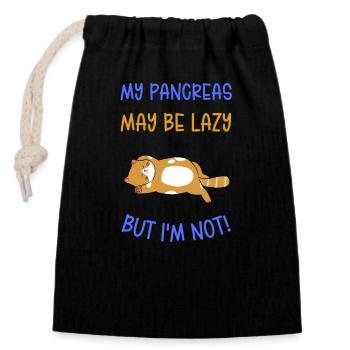 Diabetes Awareness Type 1 Make My Pancreas Great - Closable cotton gift bag (14x20cm) - black - Front