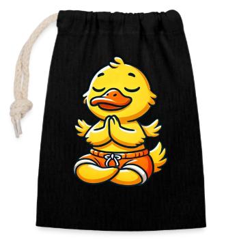 Duck Meditation Inner Peace Yoga Relax - Closable cotton gift bag (14x20cm) - black - Front