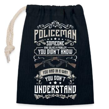 Cop Tatort Thief Commissioner - Closable cotton gift bag (14x20cm) - navy - Front