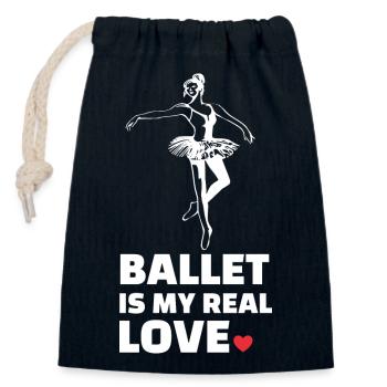 Ballett Liebe - Verschließbarer Geschenkbeutel aus Baumwolle (14x20cm) - Navy - Vorne