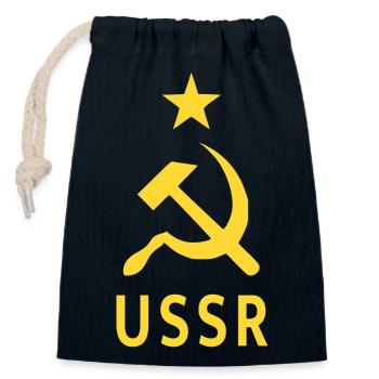 Union soviétique Union soviétique armoiries socialistes russes - Sac cadeau en coton avec cordon (14 x 20 cm) - bleu marine - Devant