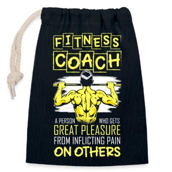 Fitness Trainer Bench Press - Closable cotton gift bag (14x20cm) - navy - Front