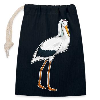 Storch Braut Schleier Hochzeit - Verschließbarer Geschenkbeutel aus Baumwolle (14x20cm) - Navy - Vorne