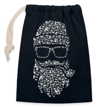 birds beard - Verschließbarer Geschenkbeutel aus Baumwolle (14x20cm) - Navy - Vorne