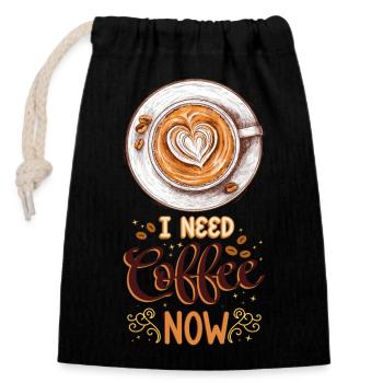 Coffee Coffee Lover Coffee Mug Barista Vintage - Closable cotton gift bag (14x20cm) - black - Front