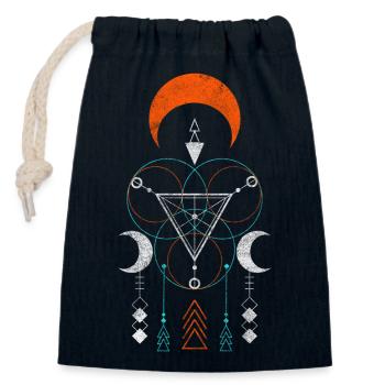 Runes Viking Warriors - Closable cotton gift bag (14x20cm) - navy - Front
