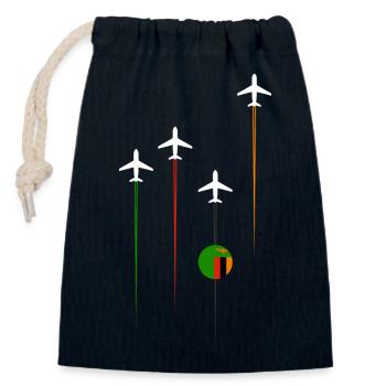 Zambia Airlines - Closable cotton gift bag (14x20cm) - navy - Front