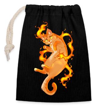 Firestar Warrior Cats Cat - Closable cotton gift bag (14x20cm) - black - Front