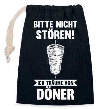Dönerspieß Kebab Döner - Verschließbarer Geschenkbeutel aus Baumwolle (14x20cm) - Navy - Vorne