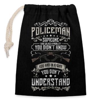Police Stop Crime Scene Thief - Closable cotton gift bag (14x20cm) - black - Front