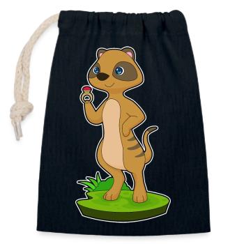 Erdmännchen Ring - Verschließbarer Geschenkbeutel aus Baumwolle (14x20cm) - Navy - Vorne