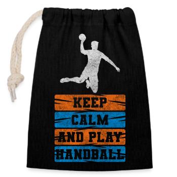 Handballer Competition Goal - Closable cotton gift bag (14x20cm) - black - Front