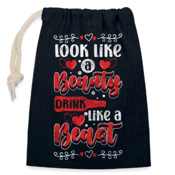 Communauté Célébrez les Amis - Sac cadeau en coton avec cordon (14 x 20 cm) - bleu marine - Devant