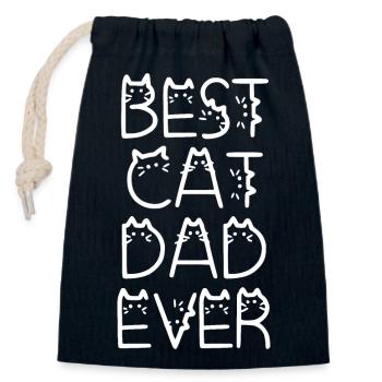 Meilleur Papa De Chat Jamais Drôle D’animal - Sac cadeau en coton avec cordon (14 x 20 cm) - bleu marine - Devant