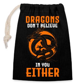 Fantasy Asia Fire Creature - Closable cotton gift bag (14x20cm) - black - Front