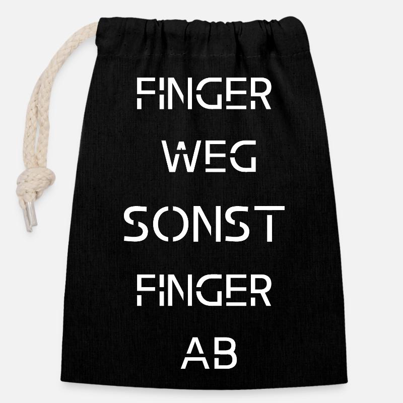 FINGER AB - Verschließbarer Geschenkbeutel aus Baumwolle (14x20cm) - Schwarz