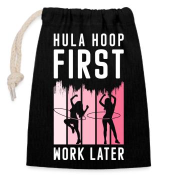Motivation de l’entraînement sur les pneus Hullern - Sac cadeau en coton avec cordon (14 x 20 cm) - noir - Devant