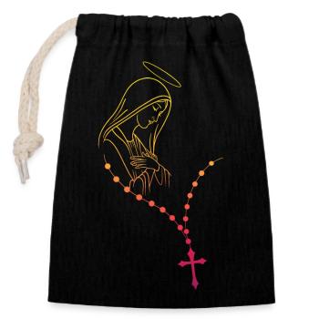 virgin mary jesus bible christian religion madona - Closable cotton gift bag (14x20cm) - black - Front
