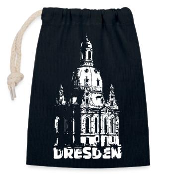Dresden Frauenkirche Souvenir Logo Dresdner Symbol - Verschließbarer Geschenkbeutel aus Baumwolle (14x20cm) - Navy - Vorne