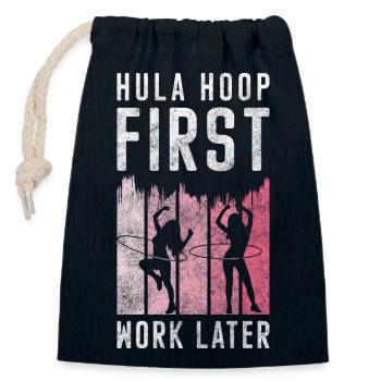 Hullern Fitness Sportart - Verschließbarer Geschenkbeutel aus Baumwolle (14x20cm) - Navy - Vorne