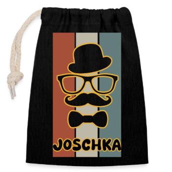 Joschka comme nom - Sac cadeau en coton avec cordon (14 x 20 cm) - noir - Devant