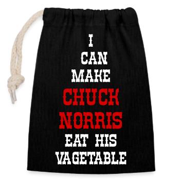 Funny Vegetable Karate Shirt, Jiu Jitsu Food Fun - Closable cotton gift bag (14x20cm) - black - Front