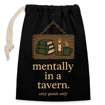 Booktok Fantasy Bookish Humor Gift for - Closable cotton gift bag (14x20cm) - black - Front