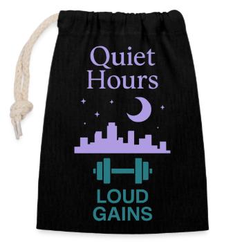 Introverted training, Calm - Closable cotton gift bag (14x20cm) - black - Front