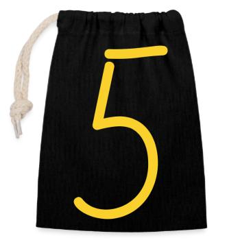 5 - Closable cotton gift bag (14x20cm) - black - Front