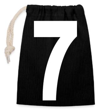 7 Numbers - Closable cotton gift bag (14x20cm) - black - Front