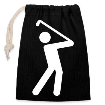 golfe - Sac cadeau en coton avec cordon (14 x 20 cm) - noir - Devant