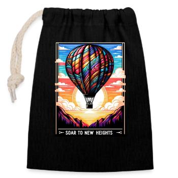 Soar to new Heights - Closable cotton gift bag (14x20cm) - black - Front