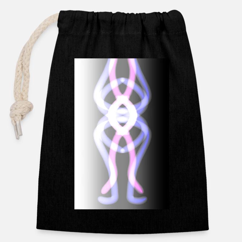 Figure, Fantasy, Pattern - Closable cotton gift bag (14x20cm) - black