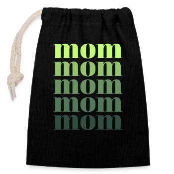 Maman Vert - Sac cadeau en coton avec cordon (14 x 20 cm) - noir - Devant