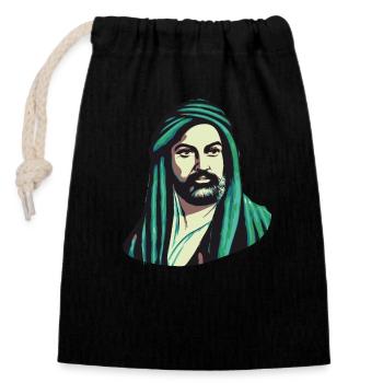 Expressif : Hz. Ali Design - Sac cadeau en coton avec cordon (14 x 20 cm) - noir - Devant