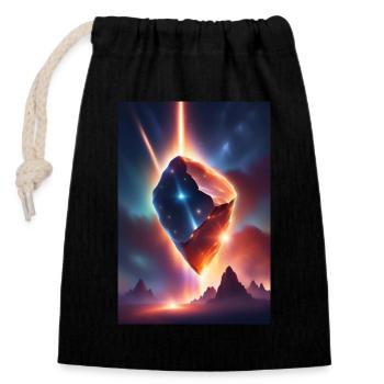 Awesome meteor falling down - Closable cotton gift bag (14x20cm) - black - Front