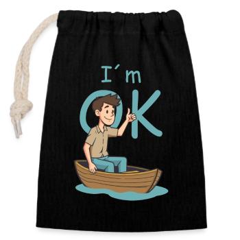 Sailor - Closable cotton gift bag (14x20cm) - black - Front