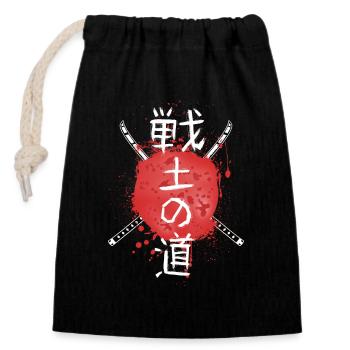 🎌 "Embrace Warrior Spirit." Shirt 🎌 - Closable cotton gift bag (14x20cm) - black - Front